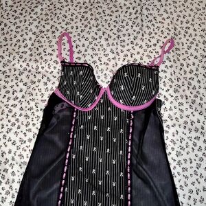 PLAYBOY Black and Pink Chemise